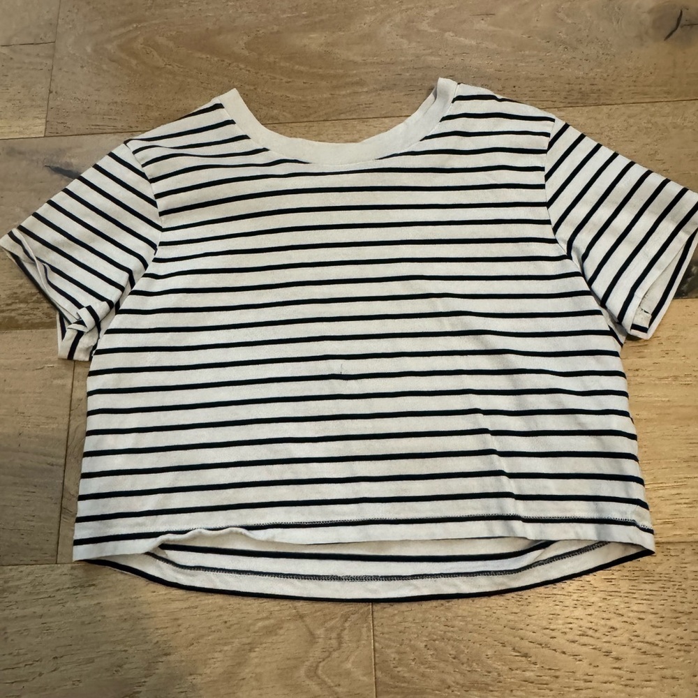 Cotton On Kids Black and White Striped Tee